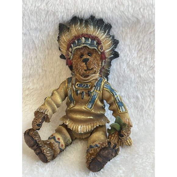 Boyds Bears Other - Boyds Bears and Friends Resin Native American Indian Chief Sitting Bear Figurine